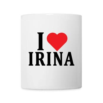 t-shirt J’aime Irina idée cadeau t-shirt - Mug blanc - blanc - Devant