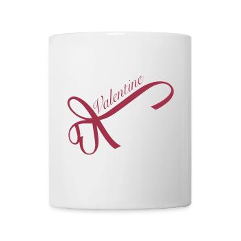typographie romantique de la Saint-Valentin avec nœud - Mug blanc - blanc - Devant