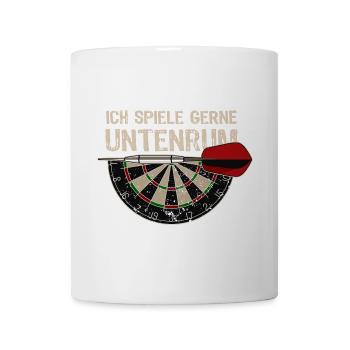 Dart Spruch - Silhouette - Dartfan - Dartspieler - Tasse - Weiß - Vorne