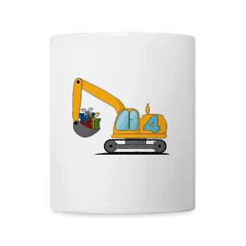 Excavator Kids 4th Birthday - Mug - white - Front