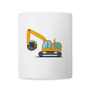 Excavator children 10th birthday - Mug - white - Front