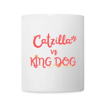Catzilla vs King Dog - Mug blanc - blanc - Devant