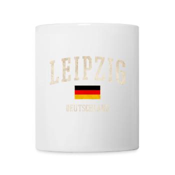 Leipzig Deutschland Flaggenlook - Tasse - Weiß - Vorne