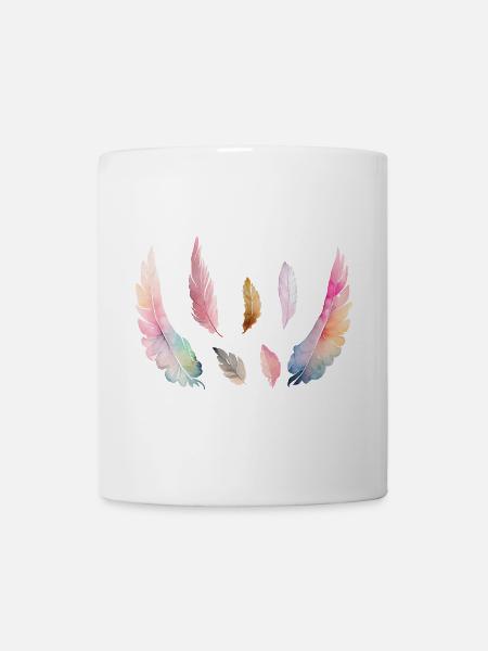 Coloured watercolour plumage - Mug - white