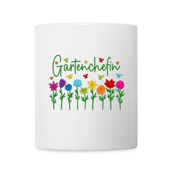 Garten Chefin Blumen Gartenarbeit Gartenchefin - Tasse - Weiß - Vorne