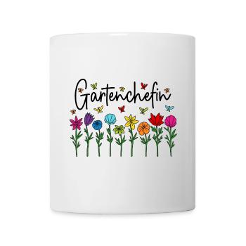 Garten Chefin Blumen Gartenarbeit Gartenchefin - Tasse - Weiß - Vorne