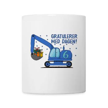 Gravemaskin Gratulerer med dagen 6 - Tasse - Weiß - Vorne