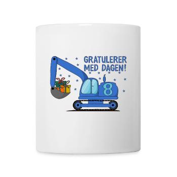 Gravemaskin Gratulerer med dagen 8 - Tasse - Weiß - Vorne