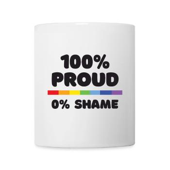 Pride Month - 100% stolz. 0% Scham - Tasse - Weiß - Vorne
