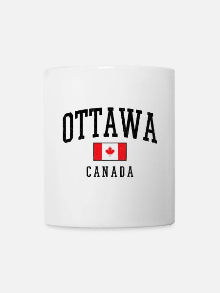 Drapeau d’Ottawa Canada – Look vintage - Mug blanc - blanc