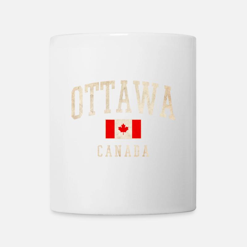 Conception du drapeau d’Ottawa Canada - Mug blanc - blanc