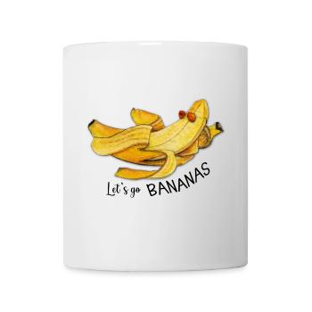 Let's go Bananas Watercolor Funny Quote - Mug - white - Front