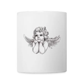 Kleine träumerische Engel-Putte - Tasse - Weiß - Vorne