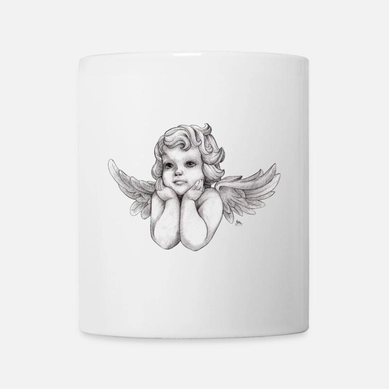 Kleine träumerische Engel-Putte - Tasse - Weiß