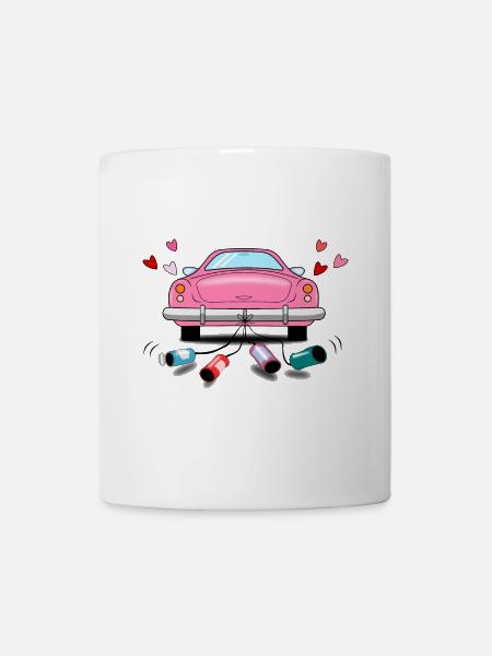 Mariage Voiture Rose Mariage - Mug blanc - blanc
