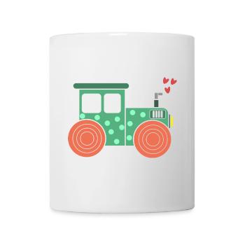 Véhicule à moteur Agricole agricole Coeur Tracteur Champ d’agriculteur biologique - Mug blanc - blanc - Devant