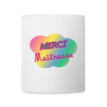 MERCI. THANKS. THANK YOU. ANNIVERSAIRE. MAÎTRESSE - Mug blanc - blanc - Devant
