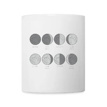Monochromes Mondphasen-Gitter - Tasse - Weiß - Vorne