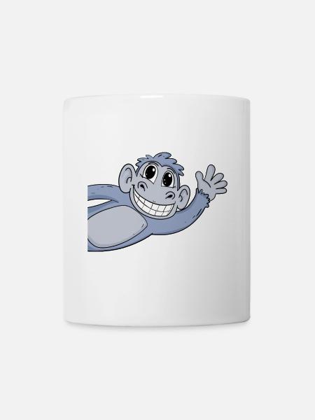 Affe Gruß Begrüßung - Tasse - Weiß