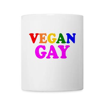 Vegan gay - Tasse - Weiß - Vorne