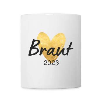 Braut 2023 goldenes Herz - Tasse - Weiß - Vorne