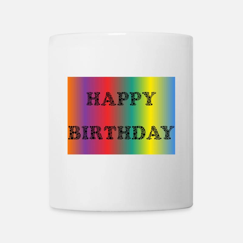 HAPPY BIRTHDAY. JOYEUX ANNIVERSAIRE. ANNIVERSAIRE. - Mug blanc - blanc