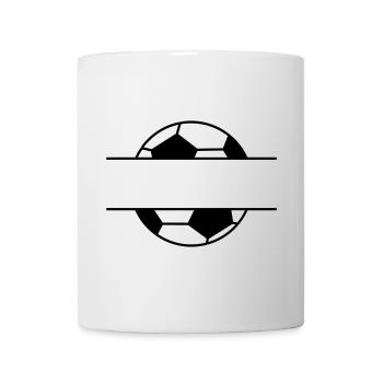 Fußball Namensschild mit Wunschname - Tasse - Weiß - Vorne