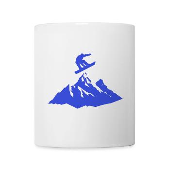 Snowboard Motiv mit Bergkulisse Freestyle - Tasse - Weiß - Vorne