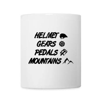 Helmet Gears Pedals Mountains - Mug - white - Front