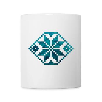 Geometric water - Traditional Romanian folk art - Mug - white - Front