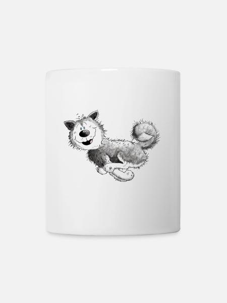 Flotter Siberian Husky Schlittenhund Hund - Tasse - Weiß