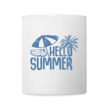 Hello Summer Palm & Watermelon Graphic - Mug - white - Front