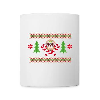 Gingerbread Man Sugar Skull Pattern for Christmas - Mug - white - Front