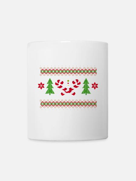 Zuckerstangen Muster für Weihnachten - Tasse - Weiß