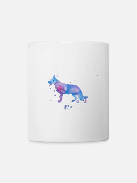 Aquarelle Licorne Look Berger Allemand - Mug blanc - blanc