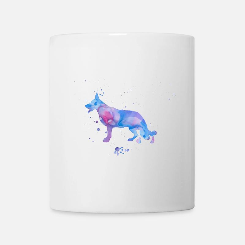 Watercolor Unicorn Look German Shepherd - Mug - white