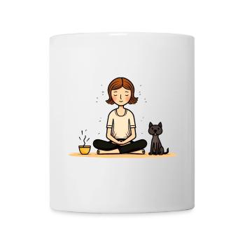 Yoga Dog and Coffee - Tasse - Weiß - Vorne
