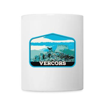 Chamois et Paysage du Vercors : Nature Alpine - Mug blanc - blanc - Devant