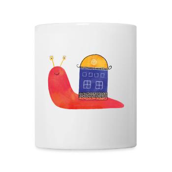 Schnecke mit Haus – Lustiges Design 🐌🏡 - Tasse - Weiß - Vorne
