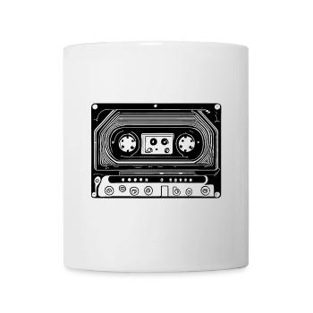 Cassette audio design rétro noir - Mug blanc - blanc - Devant
