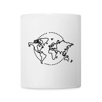 Croquis de carte du monde - Mug blanc - blanc - Devant