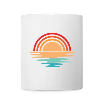 Sunset retro vintage icon sun design - Mug - white - Front