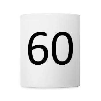 60e anniversaire 60e anniversaire 60 numéro 60 noir - Mug blanc - blanc - Devant