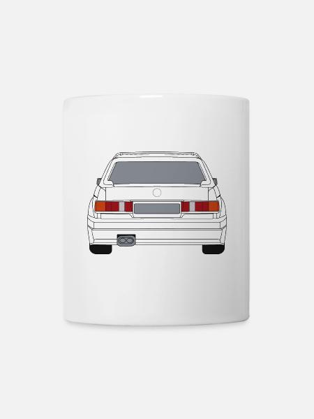 Deutsches Auto Heckansicht Weiß - Tasse - Weiß