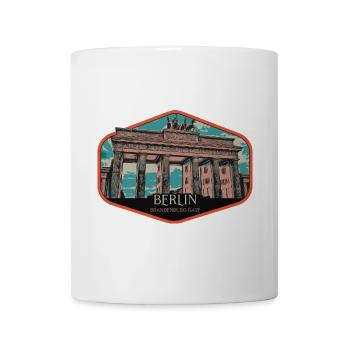 Brandenburger Tor Illustration, Berlin - Tasse - Weiß - Vorne
