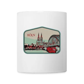 Panoramic view of Cologne illustration - Mug - white - Front