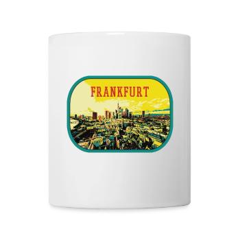 Vue panoramique colorée de la ville de Francfort - Mug blanc - blanc - Devant