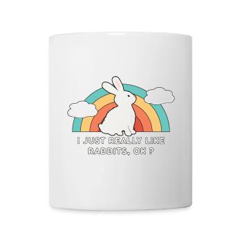 80er 90er Retro Sonne mit Hase Kaninchen Spruch - Tasse - Weiß - Vorne
