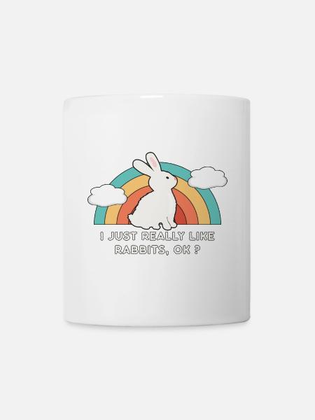 80er 90er Retro Sonne mit Hase Kaninchen Spruch - Tasse - Weiß