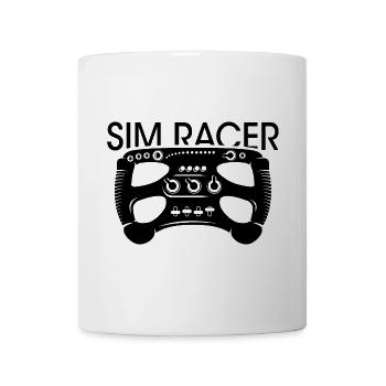Sim Racer gaming Lenkrad Formel Rennsport Symbol - Tasse - Weiß - Vorne